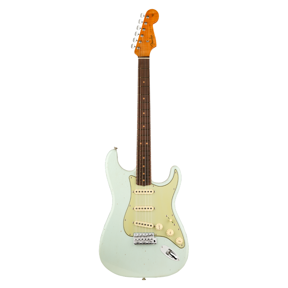 Fender Custom Shop Limited 1964 Stratocaster Journeyman Relic Gülağacı Klavye Faded Aged Sonic Blue Elektro Gitar