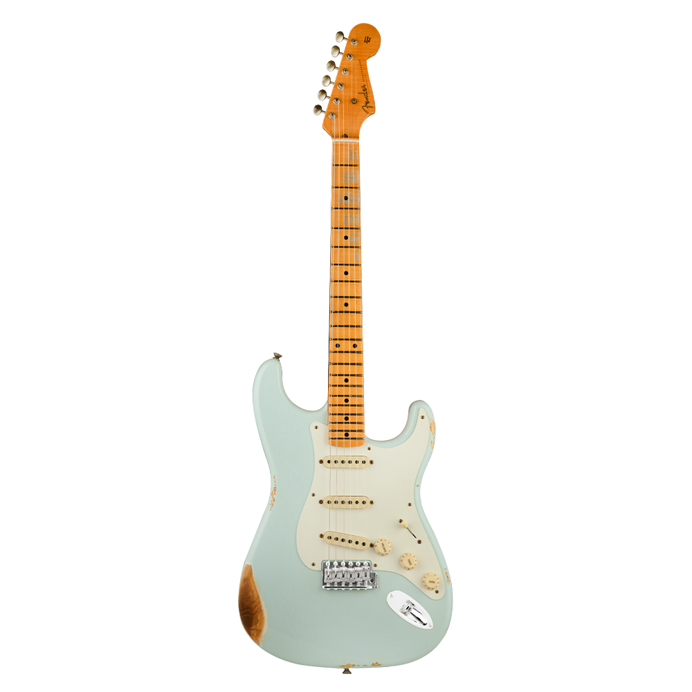 Fender Custom Shop Limited Edition 1956 Stratocaster Relic Akçaağaç Klavye Faded Sonic Blue Elektro Gitar