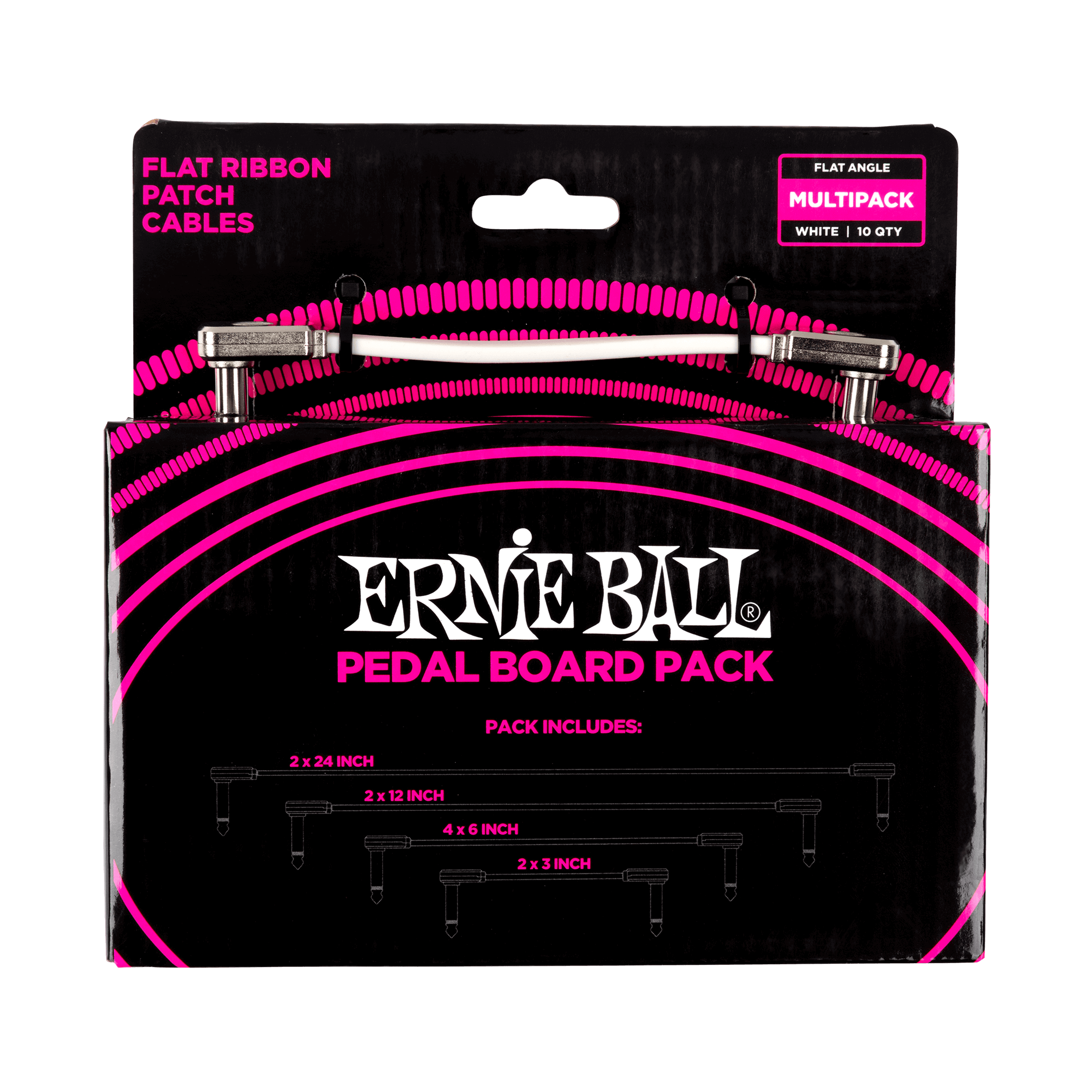 ERNIEBALL P06387 - Beyaz Düz Şerit Patch Kablosu (Çoklu Paket)