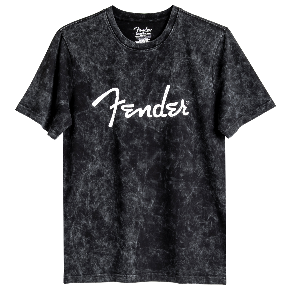 FENDER® Spaghetti Logo Tie-Dye Siyah T-Shirt