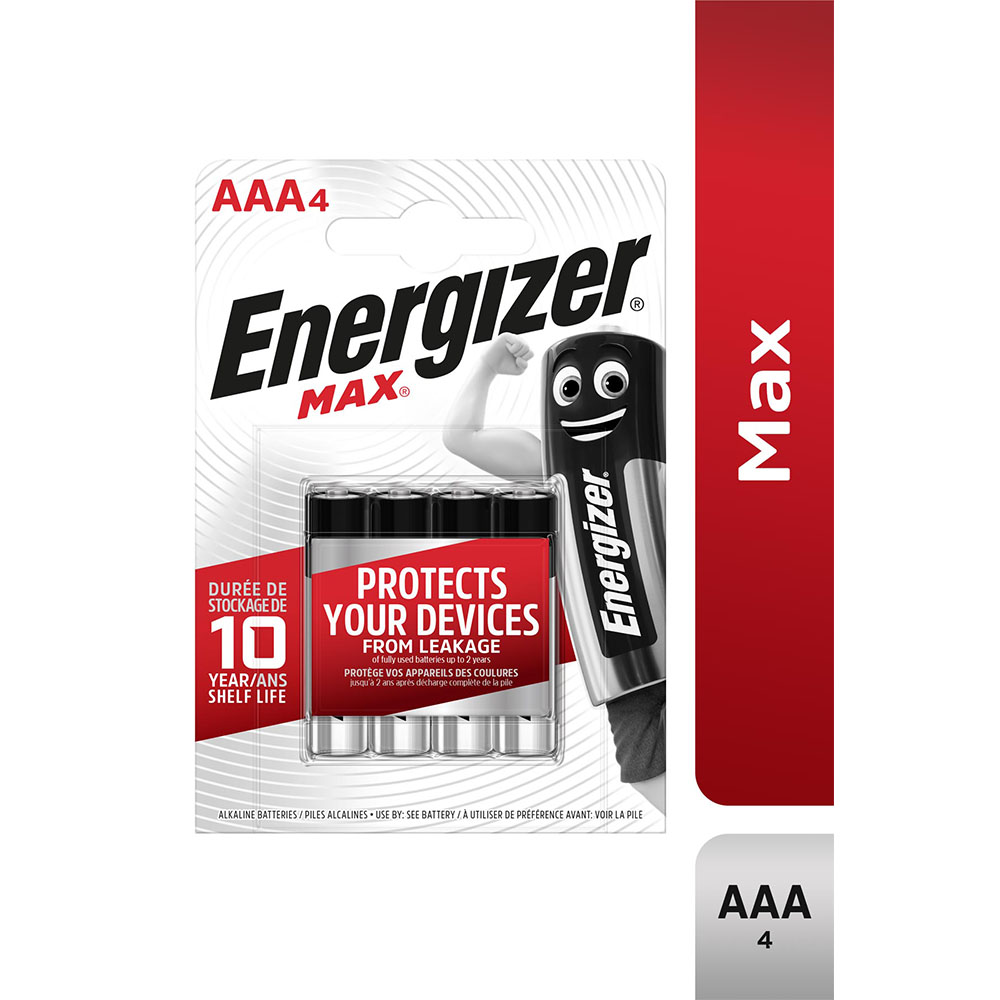 Energizer Max Alkaline AAA BP4 Pil