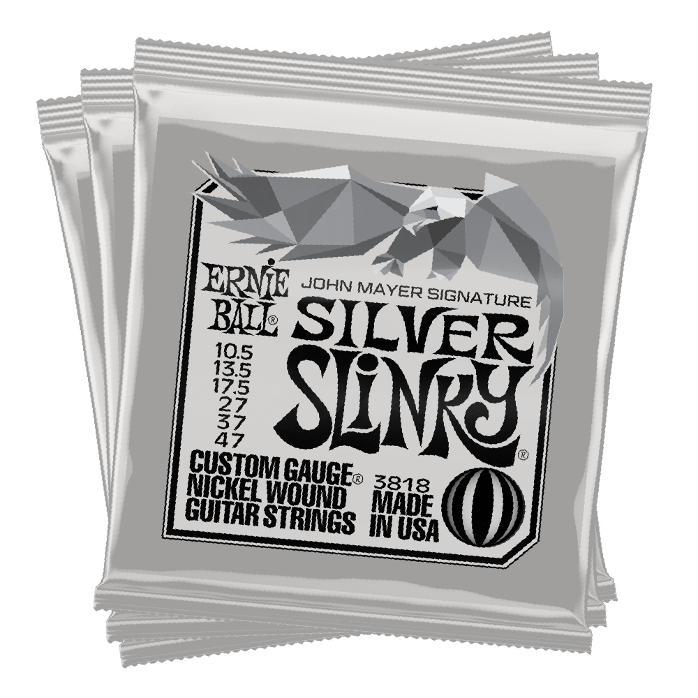 ERNIE BALL John Mayer Silver Slinky 10,5-47 3lü Paket Gitar Teli