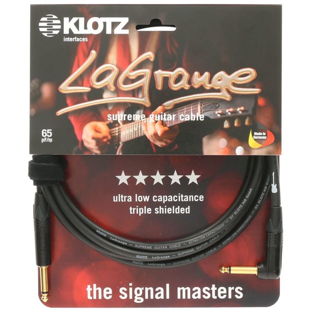Klotz LA-Grange Neutrik Altın Açılı Uçlu 3mt Enstrüman Kablosu