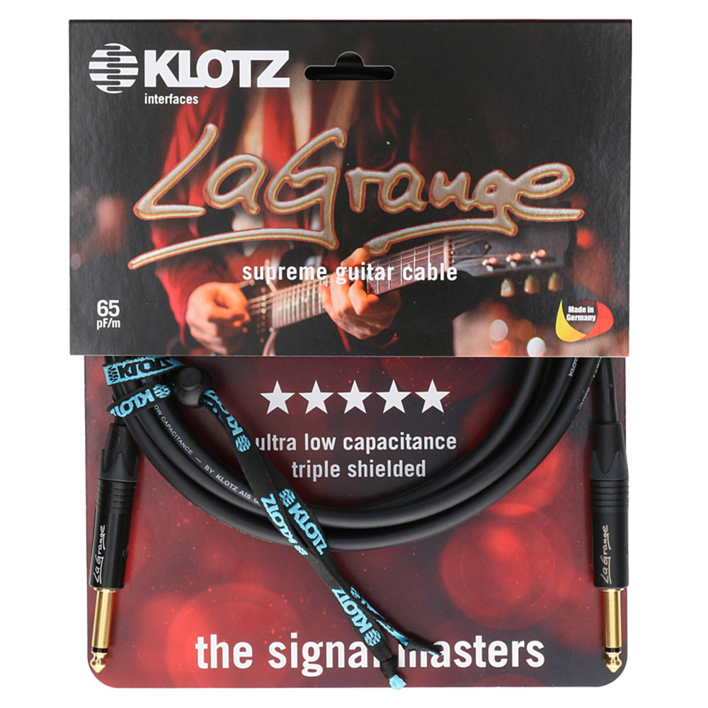 Klotz LA-Grange  3mt Altın Uçlu Enstrüman Kablosu