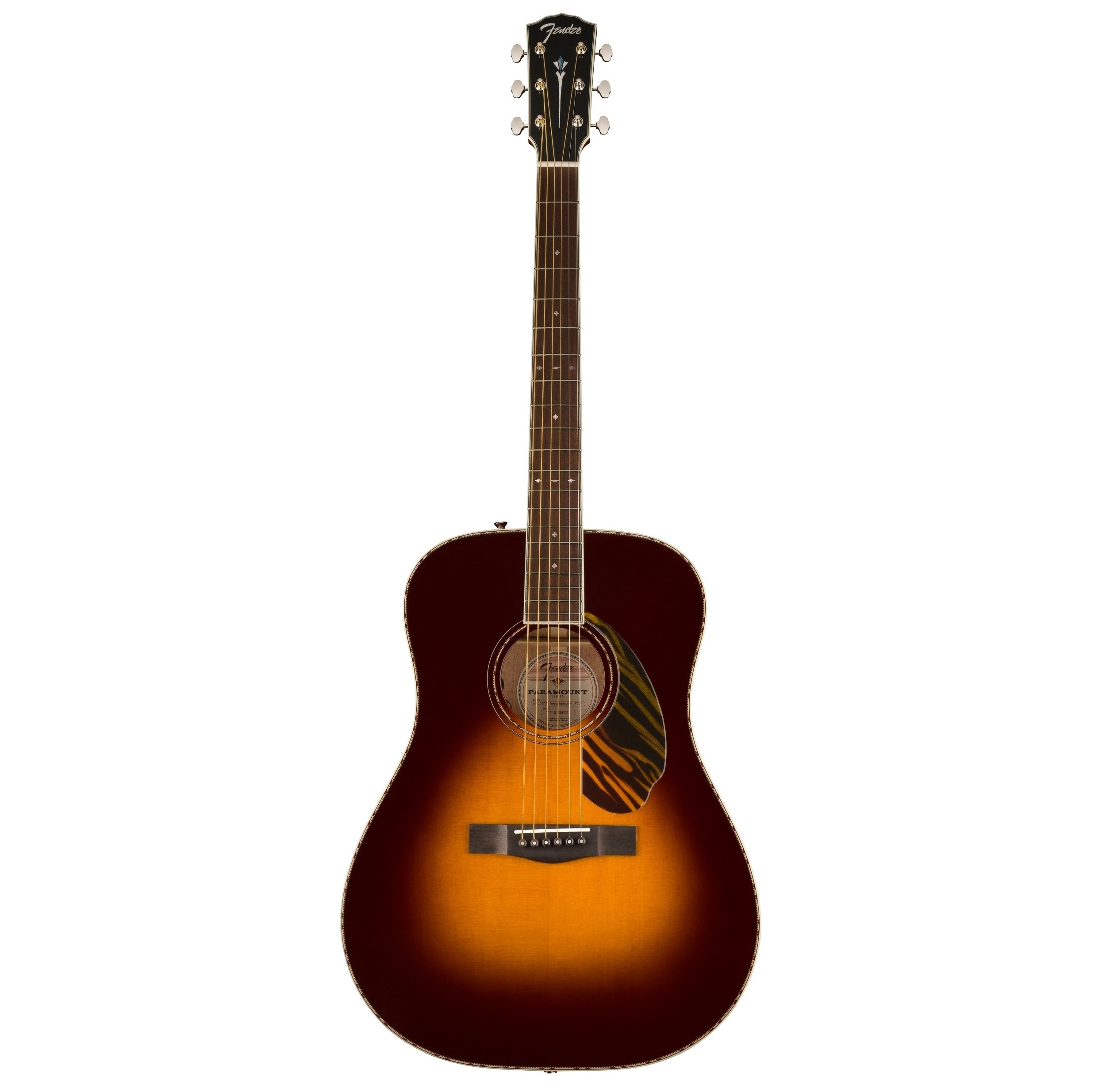 Fender PD-220E Paramount Dreadnought Ovangkol Klavye 3-Tone Vintage Sunburst  Elektro Akustik Gitar