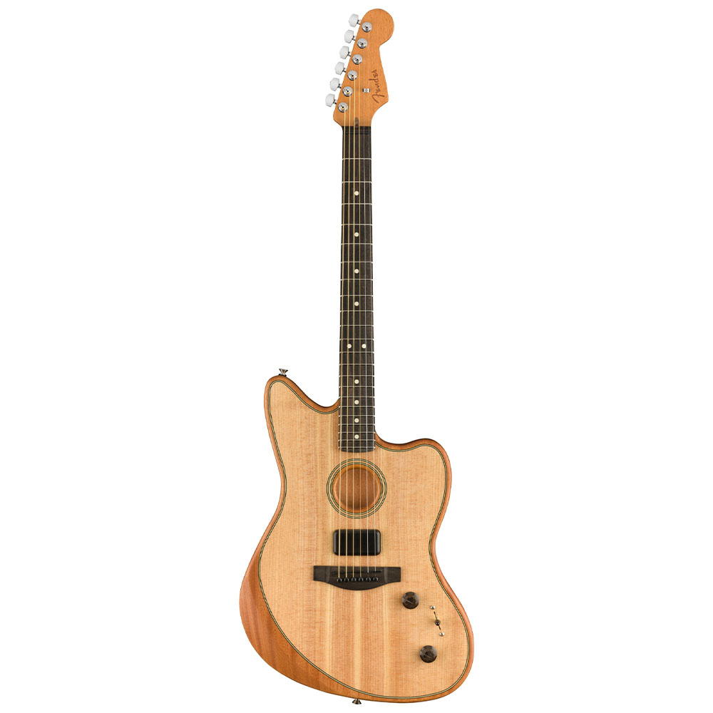 Fender American Acoustasonic Jazzmaster Abanoz Klavye Natural Elektro Akustik Gitar