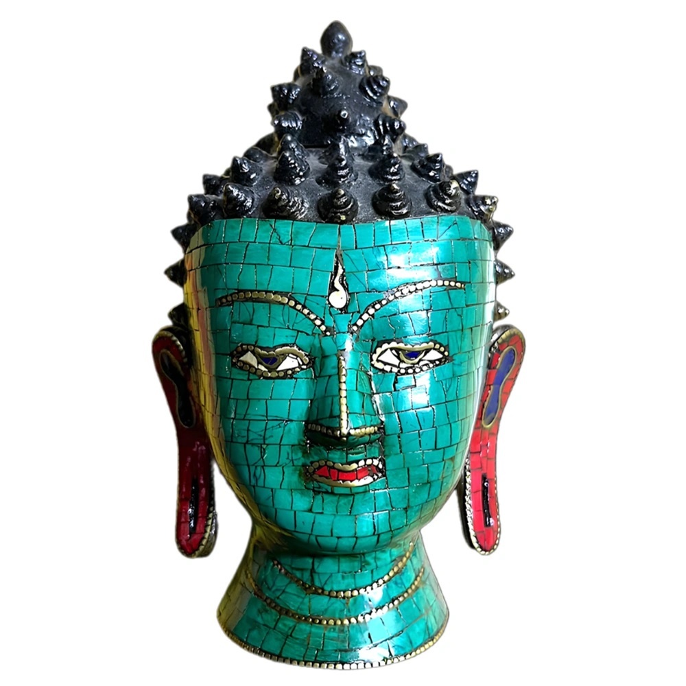 YOGIXO Buddha Head Taş İşlemeli Heykel 11 cm
