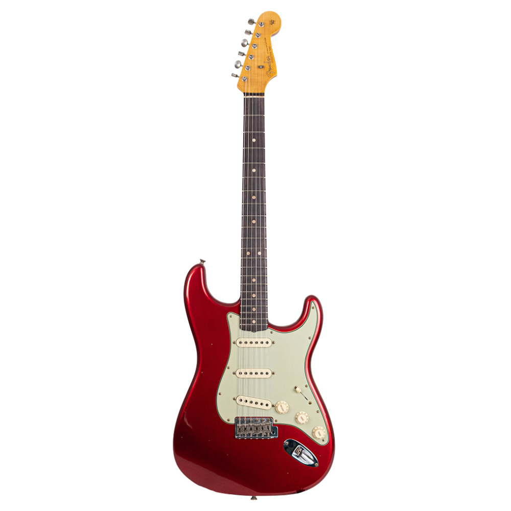 Fender Custom Shop Limited Edition 1963 Stratocaster Journeyman Relic Aged Candy Apple Red Elektro Gitar