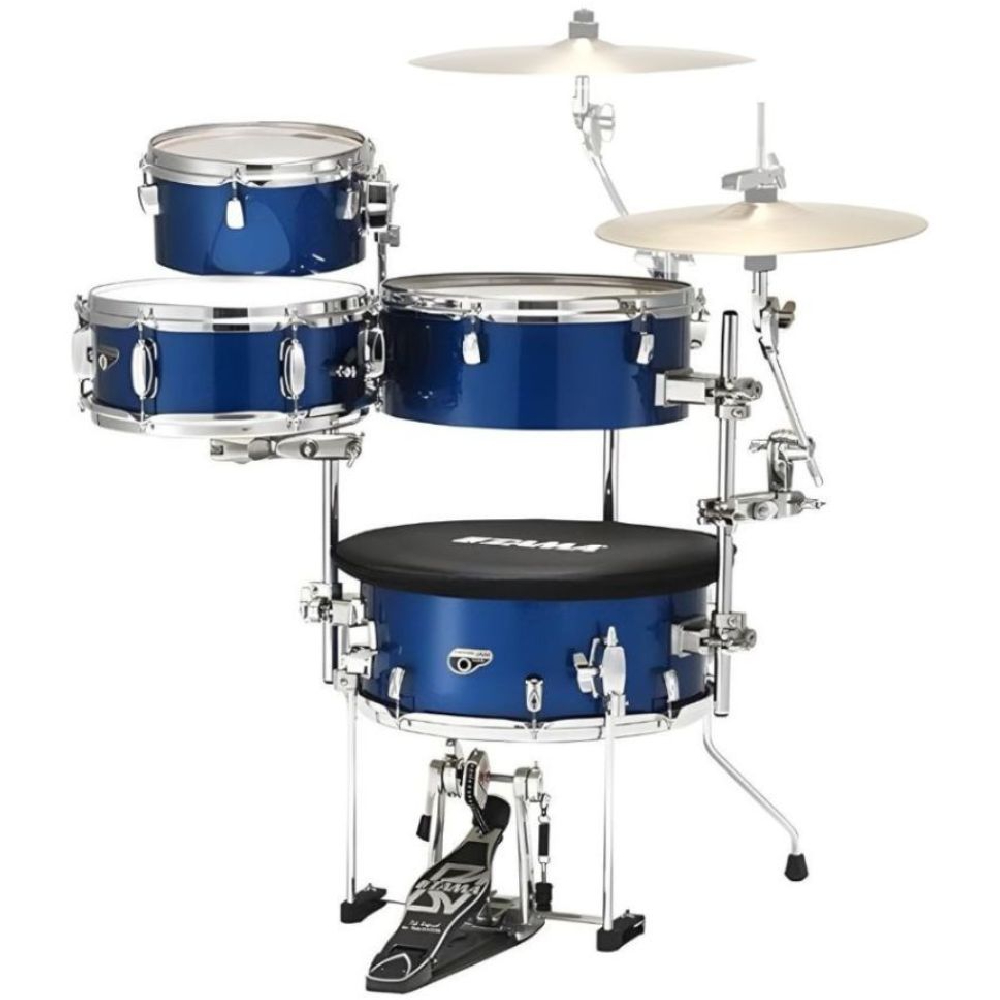 TAMA CJB46C-ISP - Cocktail-JAM Indigo Sparkle 4 Parça (16B/10T/14F/12S) Aksamlı & Çantalı Kompakt Akustik Davul Seti