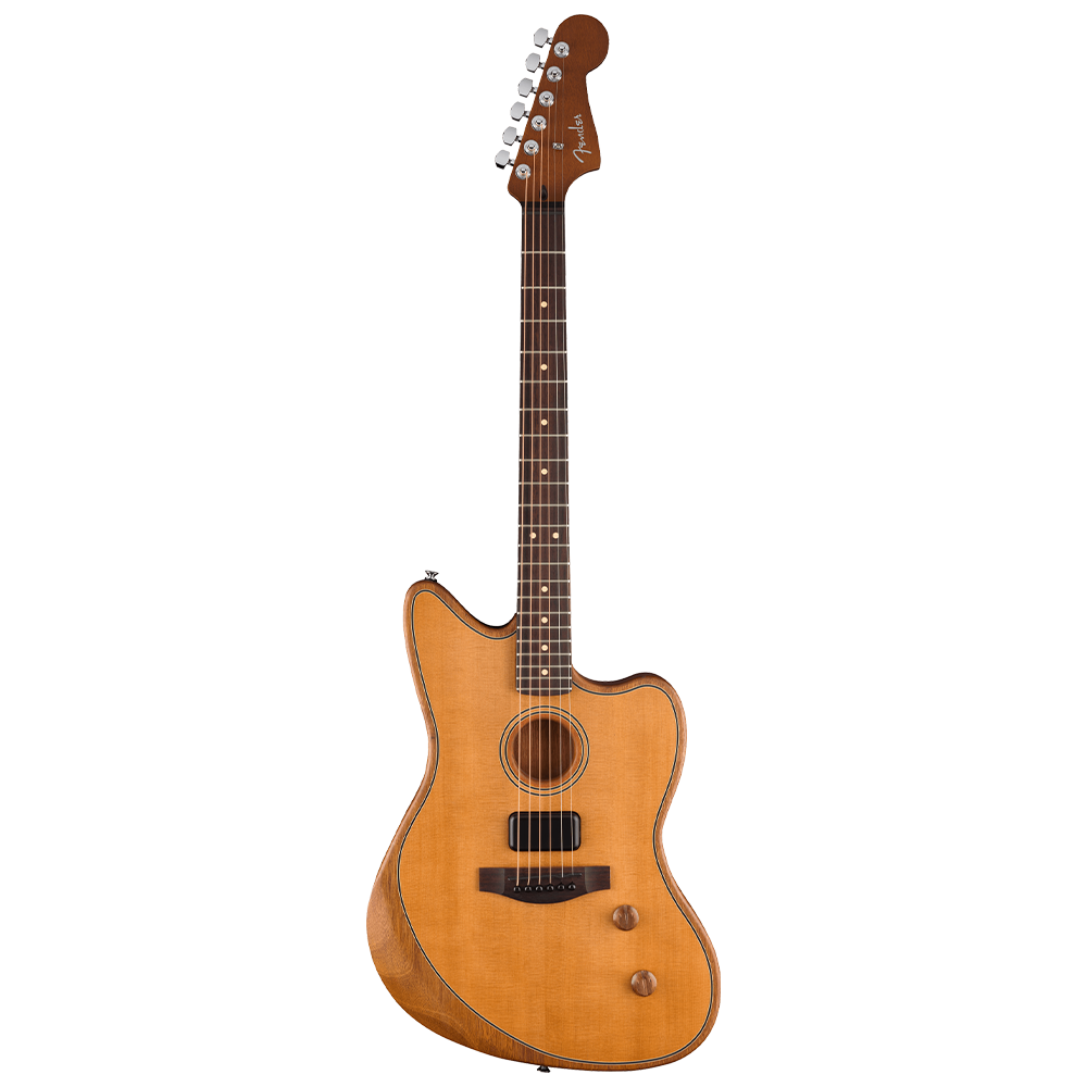 Fender Acoustasonic Standard Jazzmaster Gülağacı Klavye Aged Natural Elektro Akustik Gitar