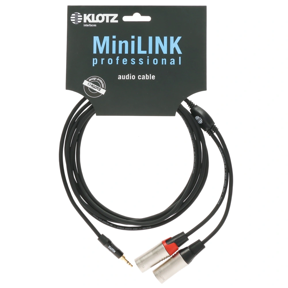 Klotz KY9 MiniLink Profesyonel Mini TRS Jack - 2xXLRM Y Kablo 3m