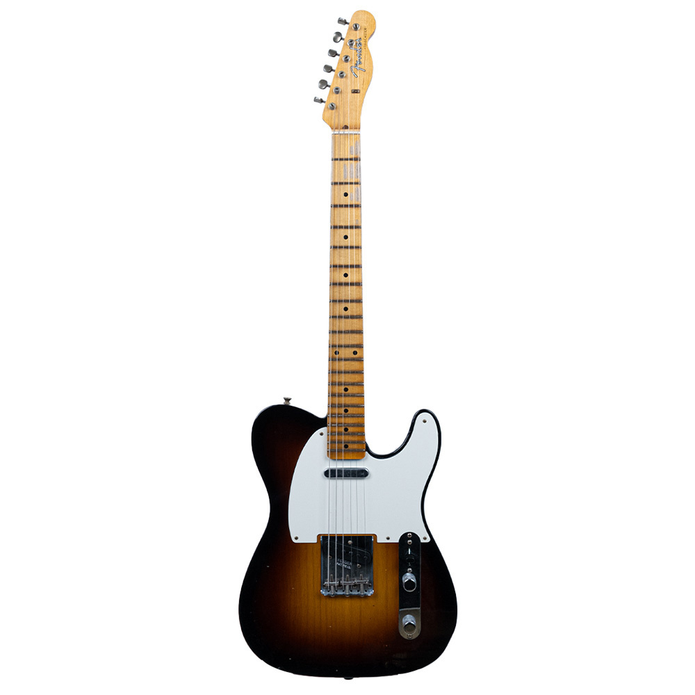 Fender Custom Shop 1957 Telecaster Journeyman Relic Wide Fade 2 Ton Sunburst White Elektro Gitar