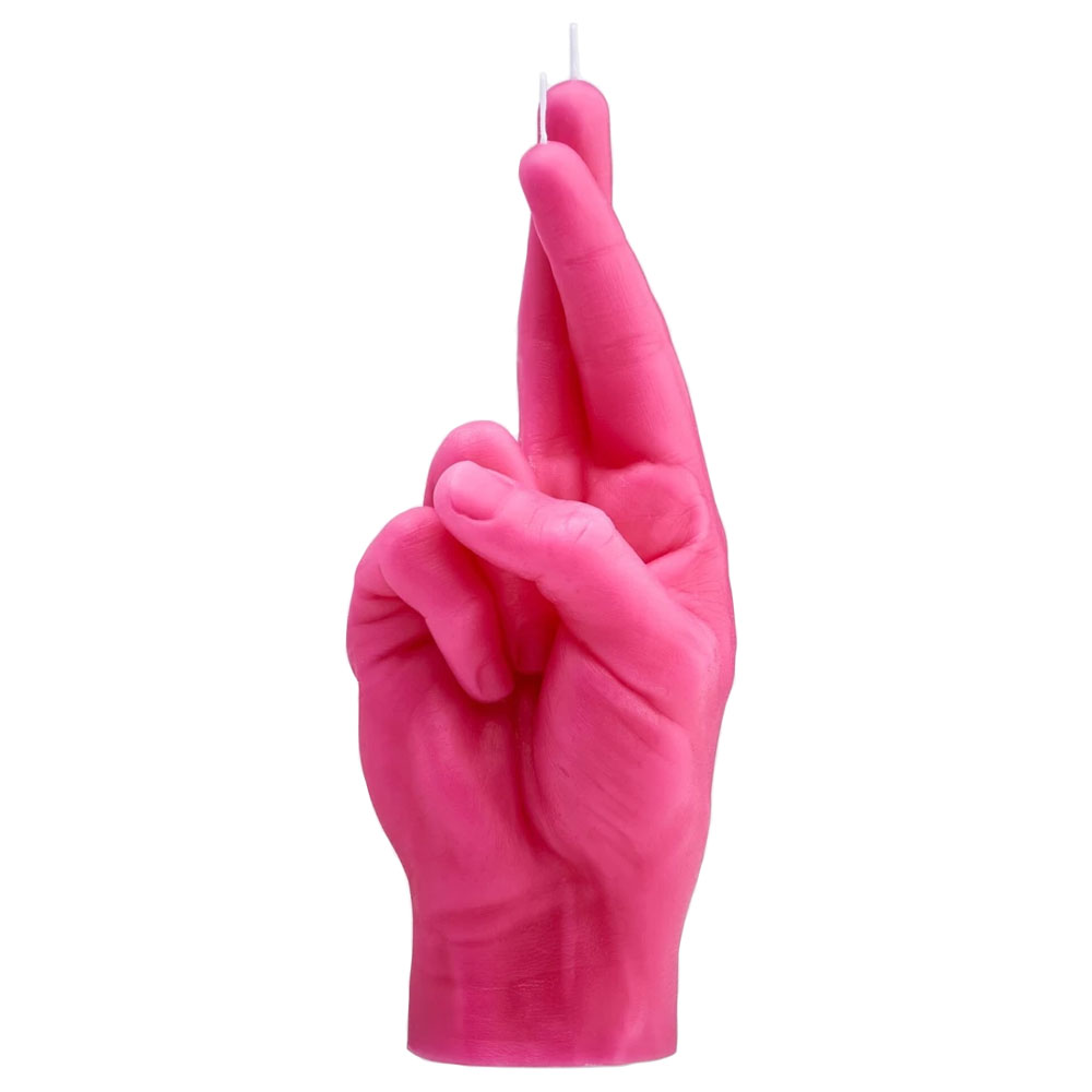 CANDLE HAND Crossed Fingers Mum Pembe