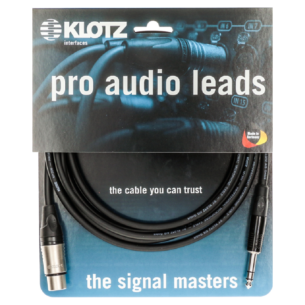 Klotz M1 MY206 TRS x Female XLR Klotz Uçlu Balans Kablo Siyah 1M