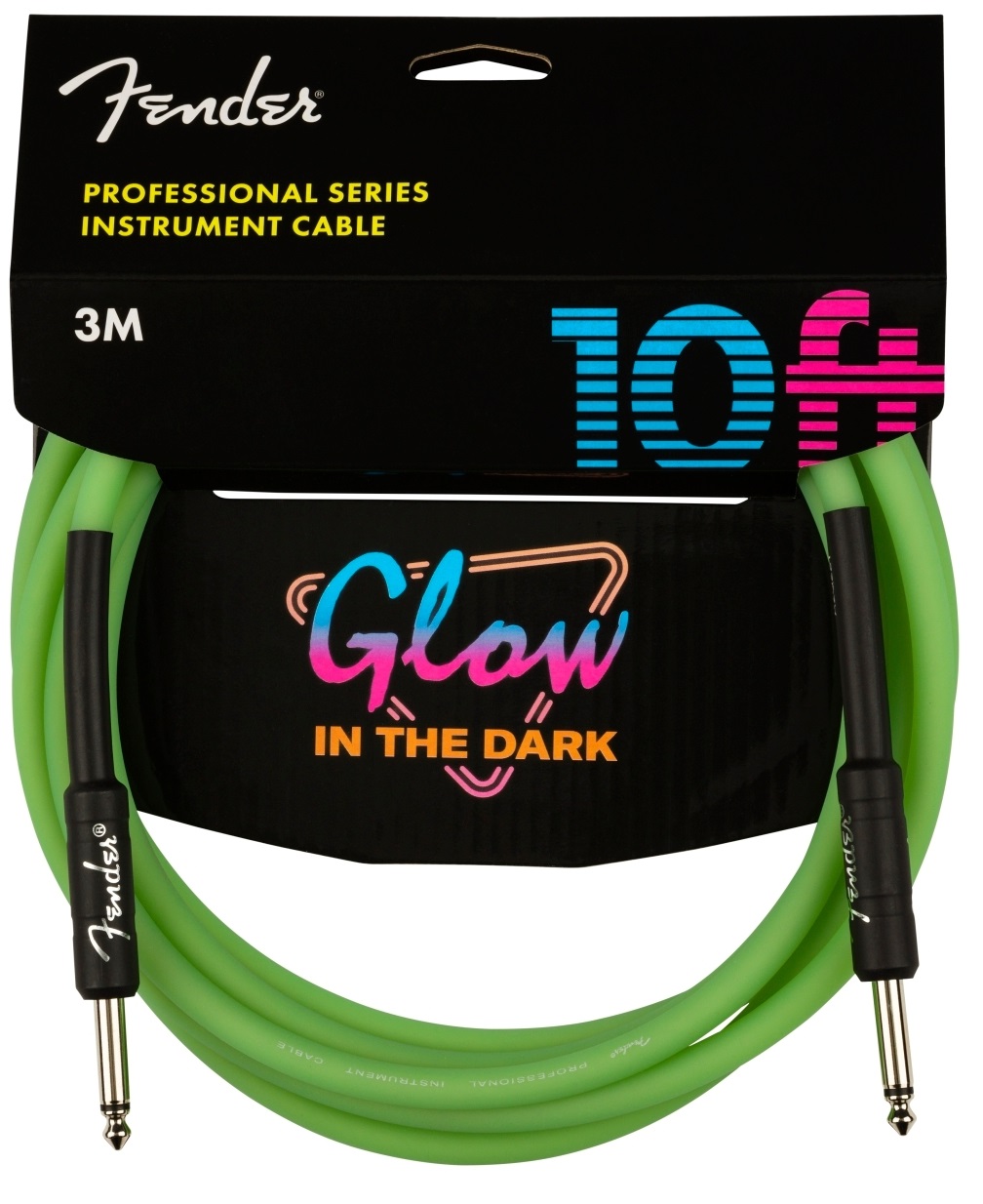 Fender Professional Glow in the Dark Cable 5.5 Metre Yeşil Kablo