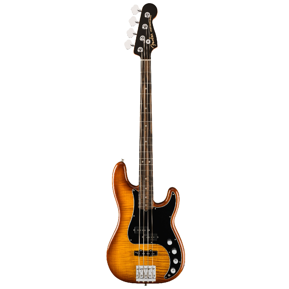 Fender Limited Edition American Ultra Precision Bass Abanoz Klavye Tiger Eye Bas Gitar