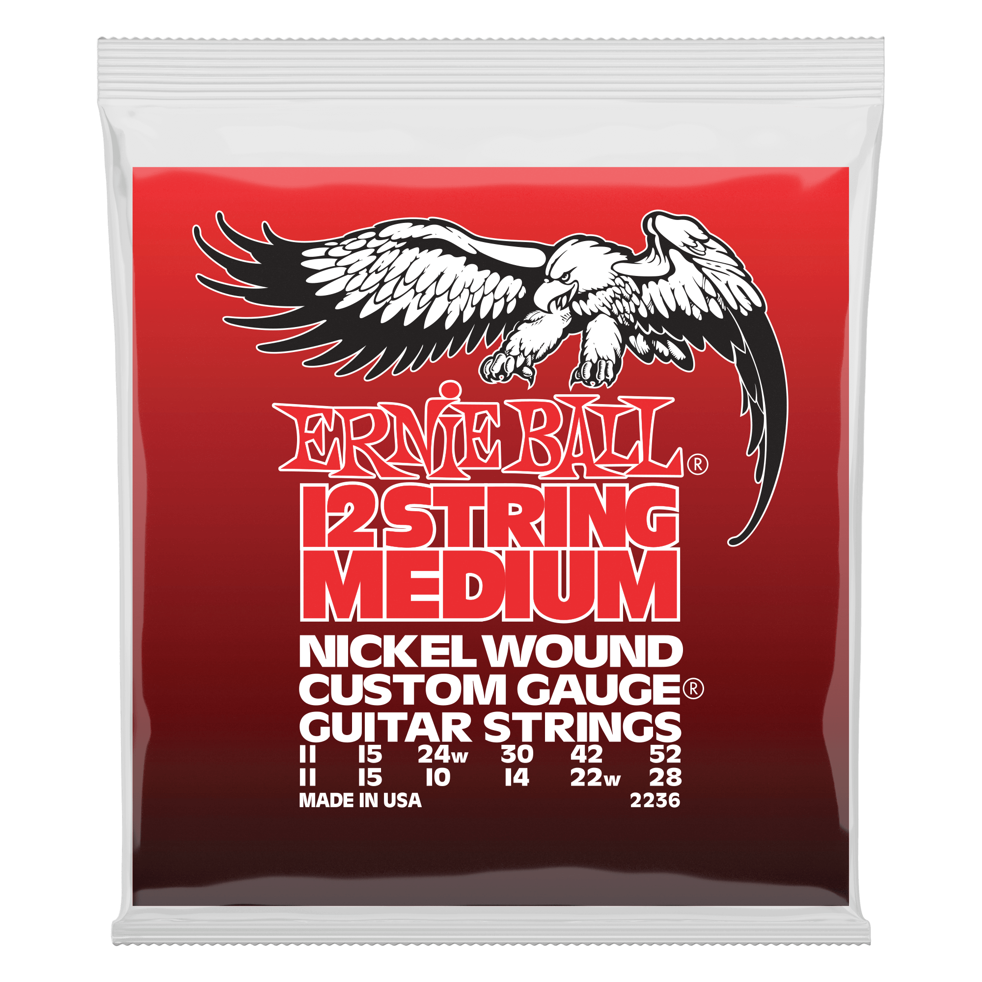 ERNIEBALL P02236 - Medium 12-Tel Nickel Wound 11-52 Elektro Gitar Teli