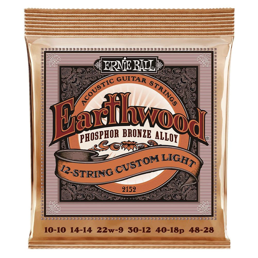 Ernie Ball P02152 Earthwood Custom Light 12 Telli  Phosphor Akustik Gitar Teli (10-48)