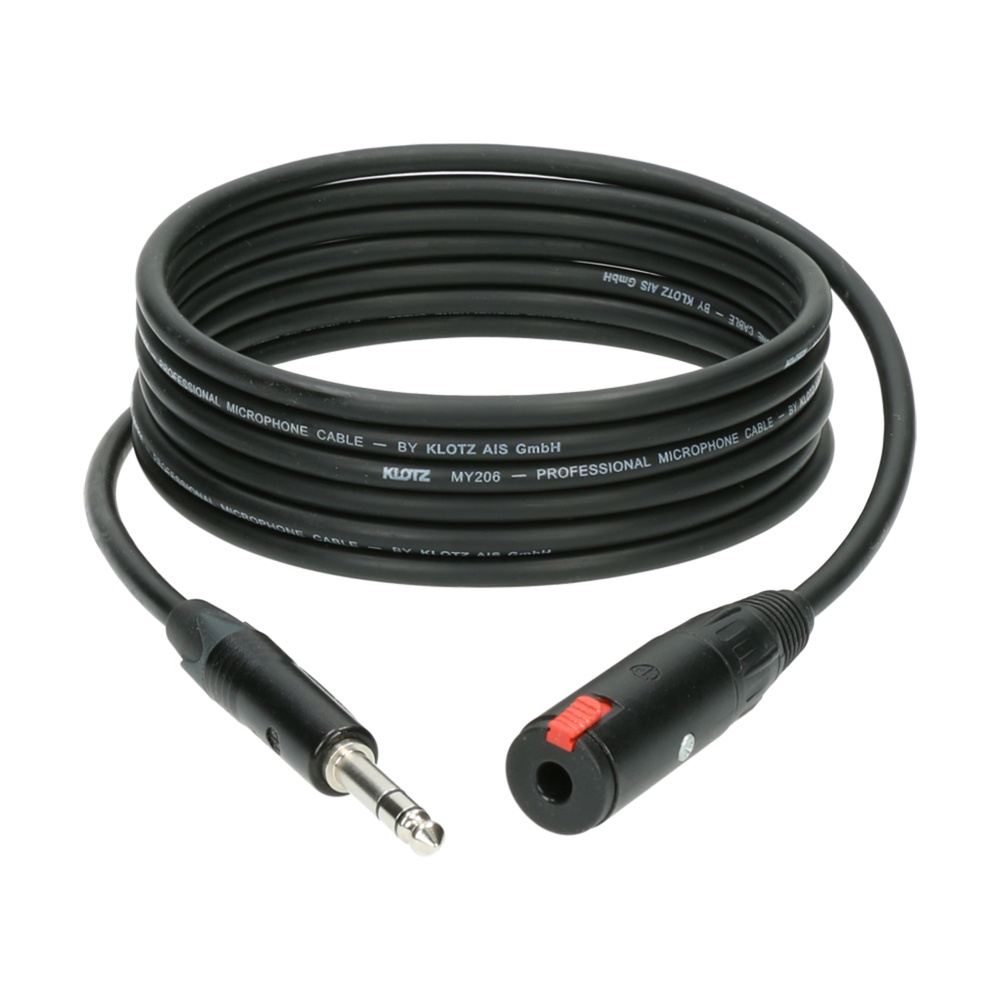 Klotz BEX4 MY206 Neutrik Konnektörlü Profesyonel Stereo Kulaklık Uzatma Kablosu 6m (6,35mm TRS Jack - 6,35mm TRS Soket)