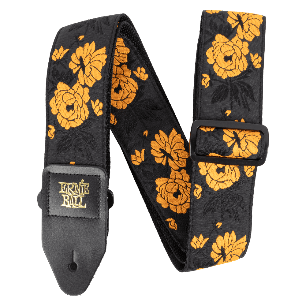 Ernie Ball Classic Jacquard Gitar/Bas Gitar Askısı - Tangerine Rose