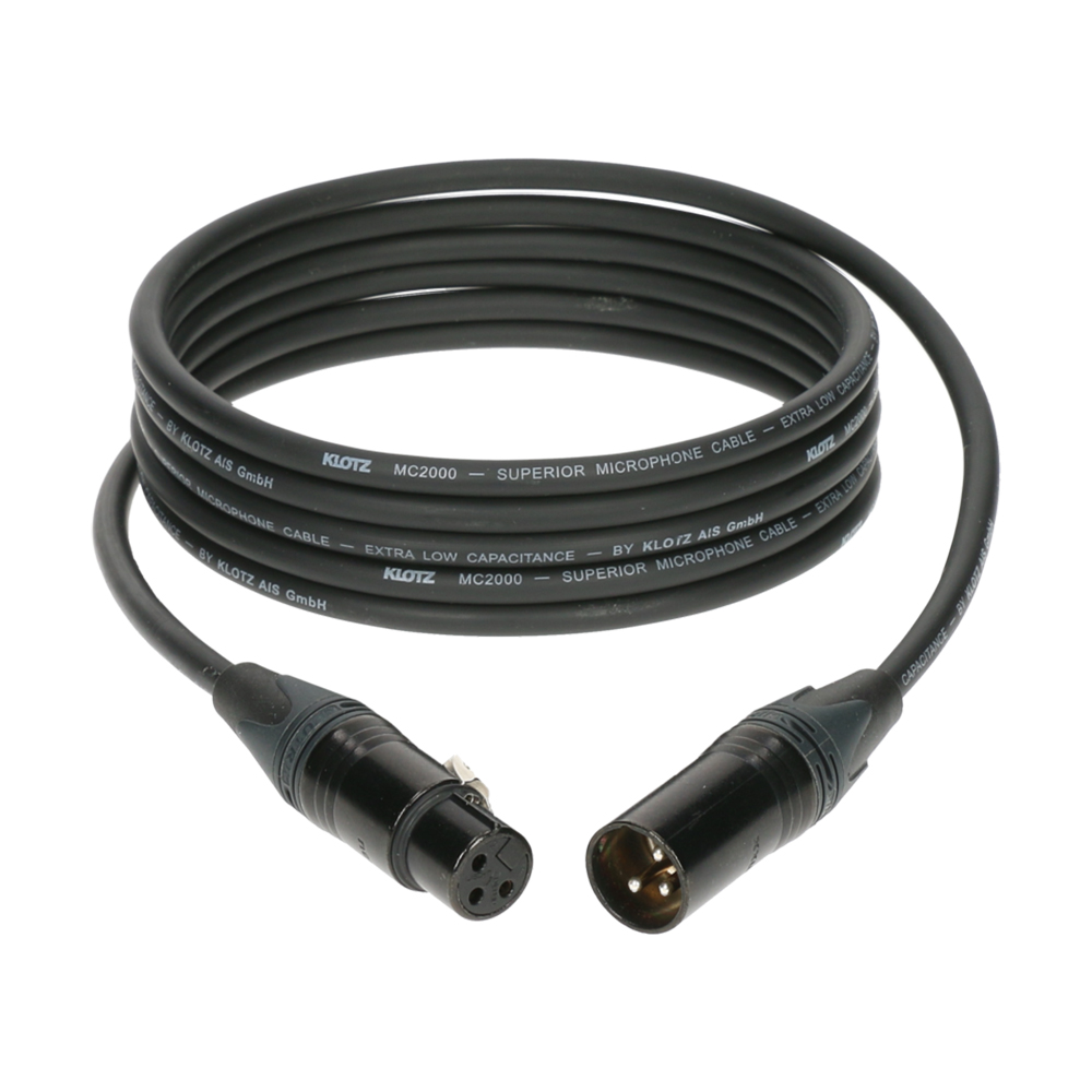 Klotz M2 MC2000 XLR NEUTRIK Uçlu Siyah 2mt Mikrofon Kablosu