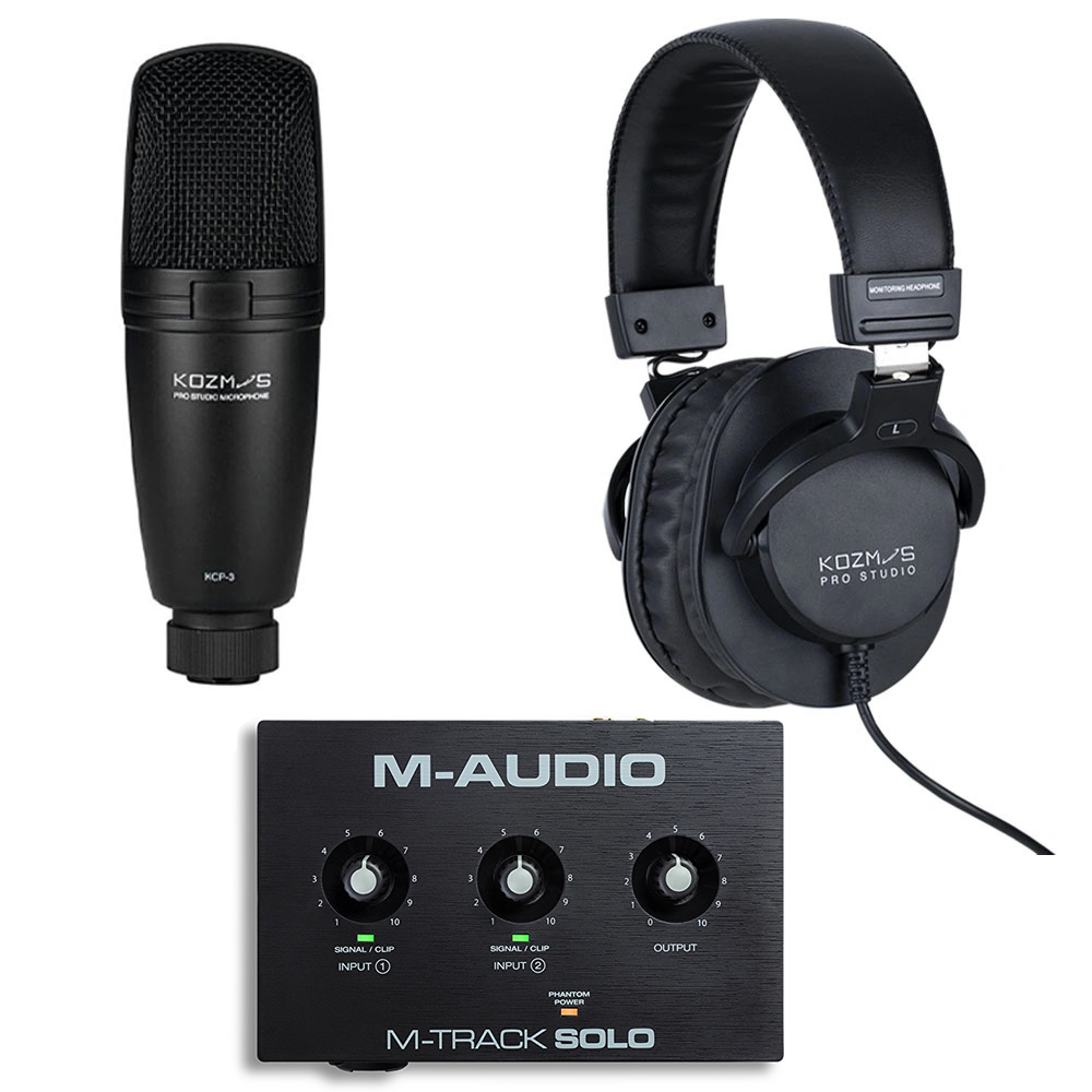 M-Audio M-Track Solo Stüdyo Kayıt Paketi 3 (MTRACKSOLOII, KCP-3, KHDP-S200)