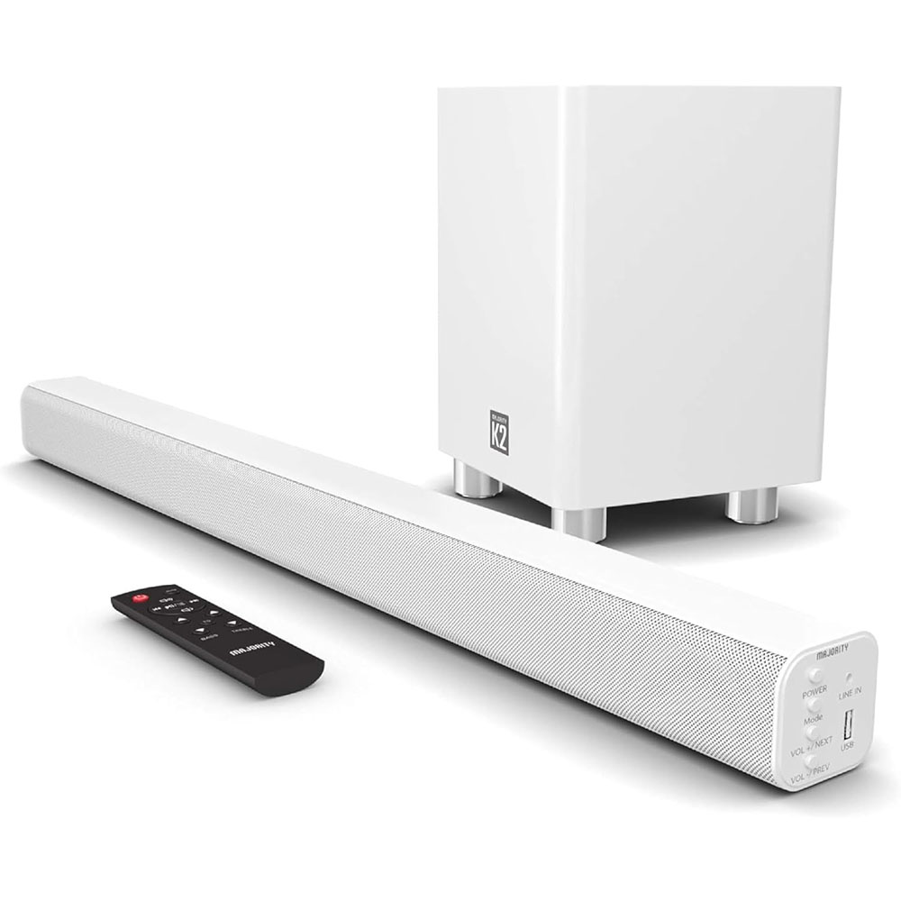 MAJORITY K2 Beyaz Bluetooth' lu Kablosuz Soundbar ve Subwoofer