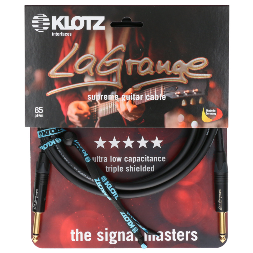 Klotz LA-Grange Enstrüman Kablosu 4,5mt Altın Neutrik Uçlu