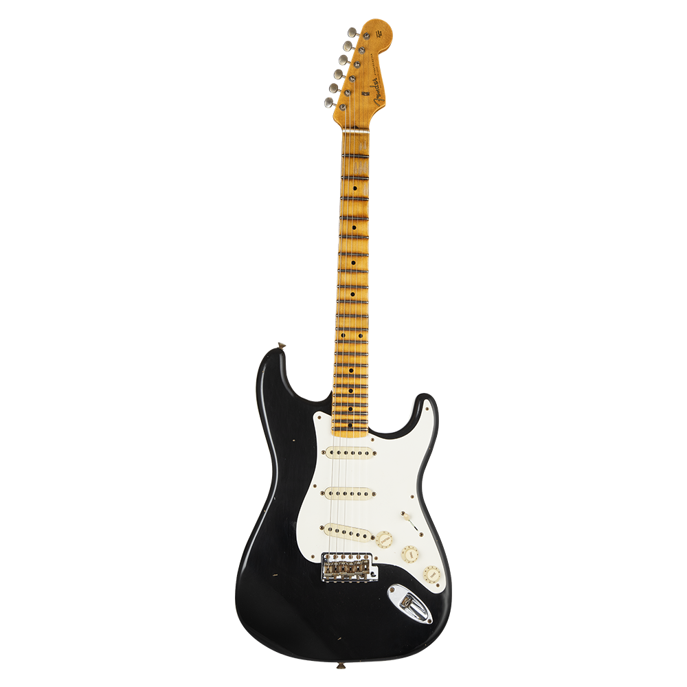 Fender Custom Shop W21 Limited Edition 1957 Stratocaster Journeyman Relic Akçaağaç Klavye Aged Black Elektro Gitar