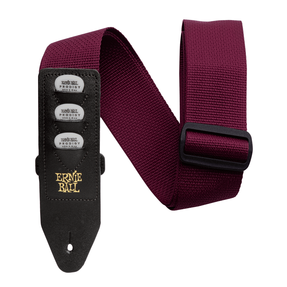 Ernie Ball P04688 Pickholder Strap Burgundy Gitar Askısı