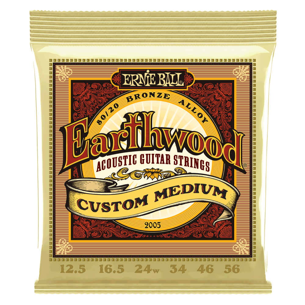 Ernie Ball P02005 Earthwood Custom Med 80/20 Bronz 12,5-56 Akustik Gitar Tel Seti
