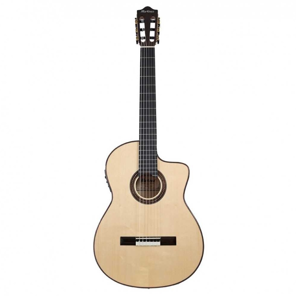 Martinez Almeria Luthier Maple Cutaway Elektro Klasik Gitar
