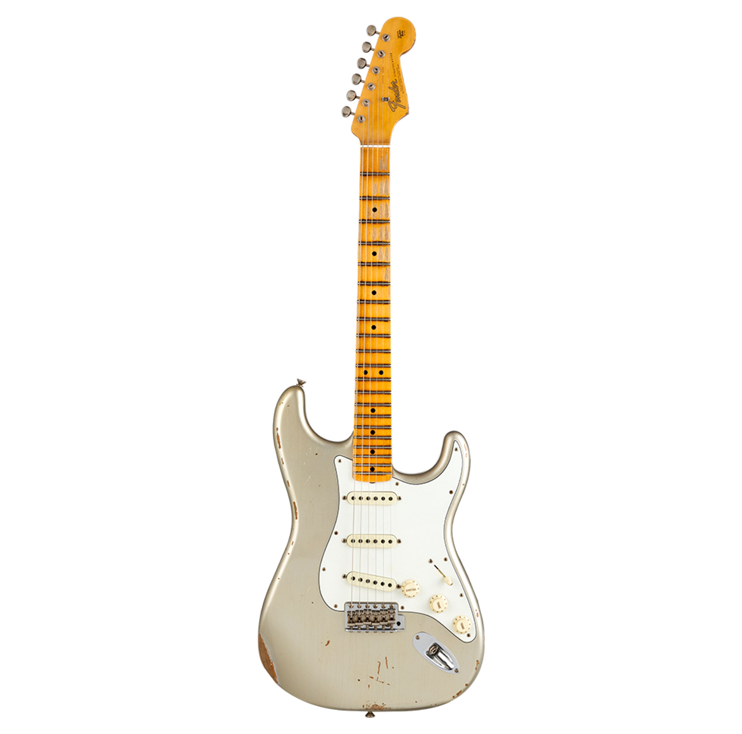 Fender Custom Shop W19 1965 Stratocaster Relic Maple Fingerboard Super Faded Aged Inca Silver Elektro Gitar