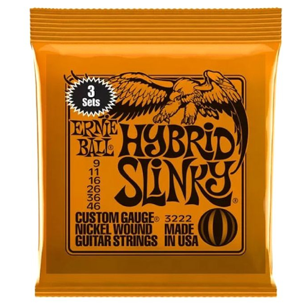 Ernie Ball P03222 9-46 Hybrid Slinky Elektro Tel Seti 3lü Paket