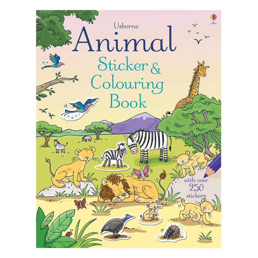 Animal Sticker And Colouring Book