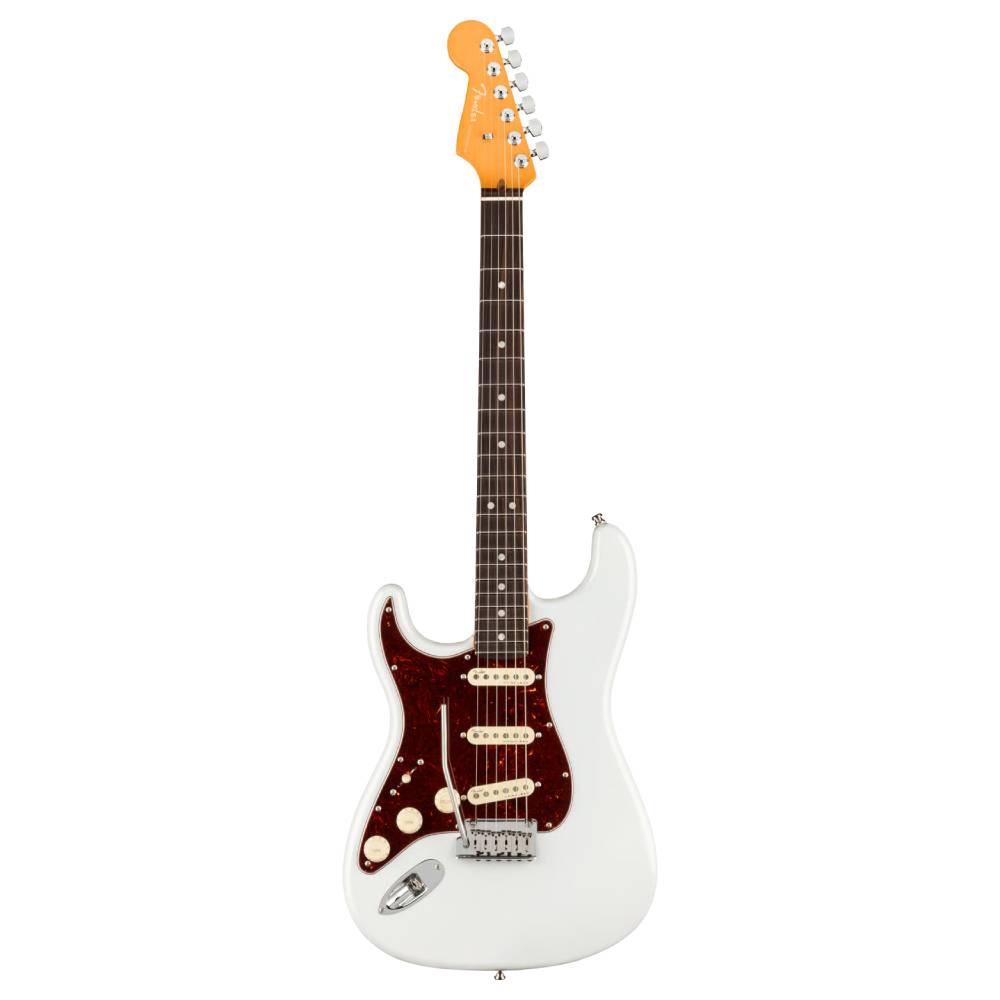Fender American Ultra Stratocaster Gülağacı Klavye Arctic Pearl Solak Elektro Gitar