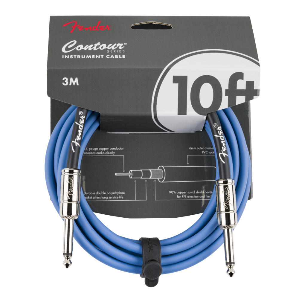 FENDER Contour Serisi 3m Lake Placid Mavi Enstrüman Kablosu