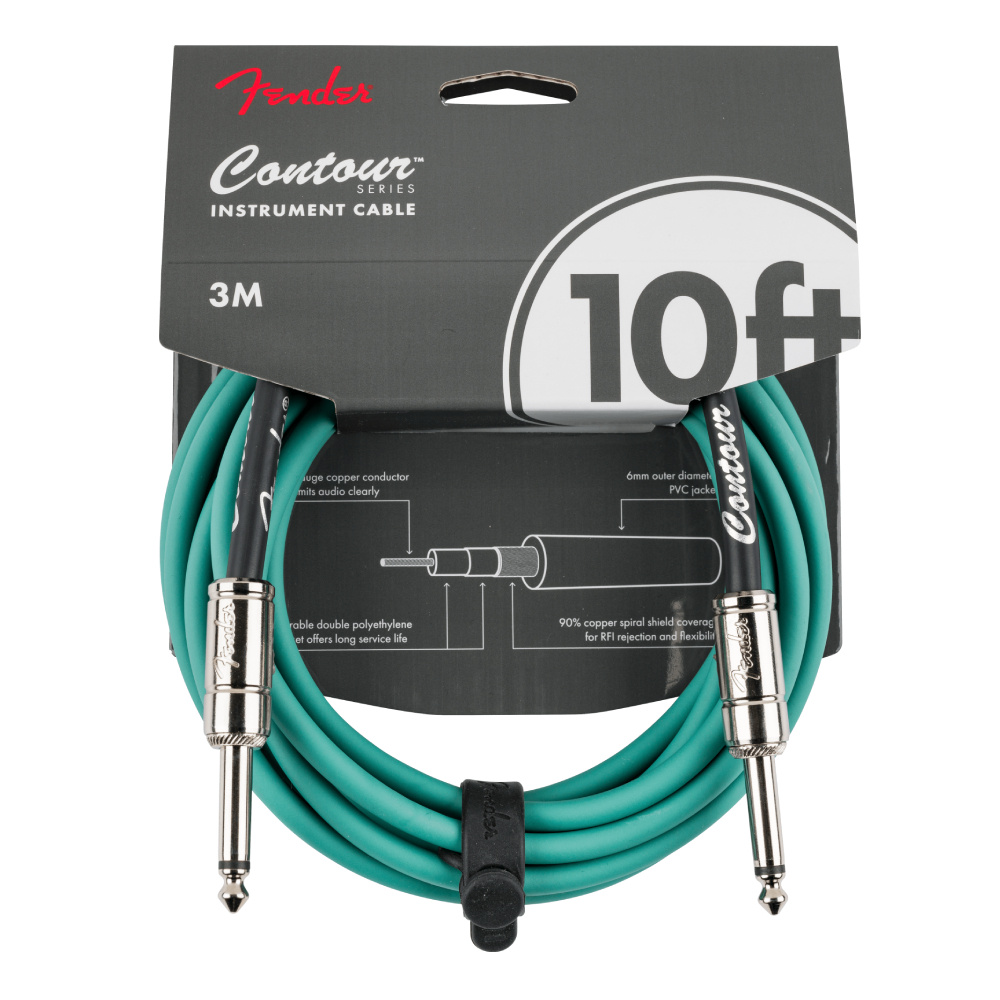 FENDER Contour Serisi 3m Sherwood Green Enstrüman Kablosu