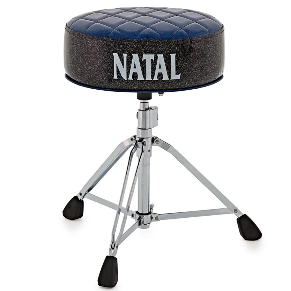 NATAL H-ST-DTBB - Mavi Davul Taburesi (Siyah Yan Detaylı)