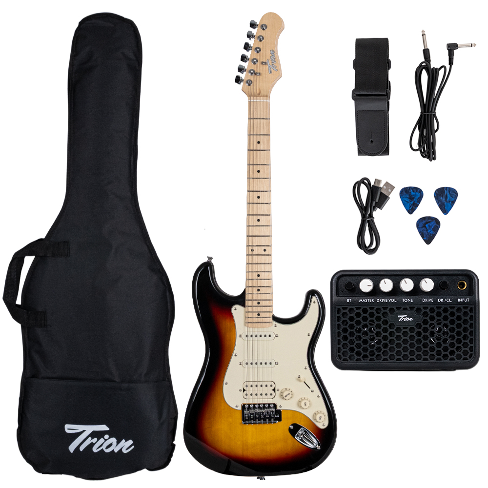 Trion TGP-112-SB Aksesuar ve Amfi Dahil Sunburst Elektro Gitar Seti