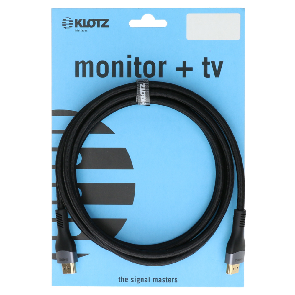 Klotz Yüksek Hızlı ve Ethernetli HDMI 2.1 Kablo, PVC Siyah 2m HDMI-A / HDMI-A , Altın Kaplama