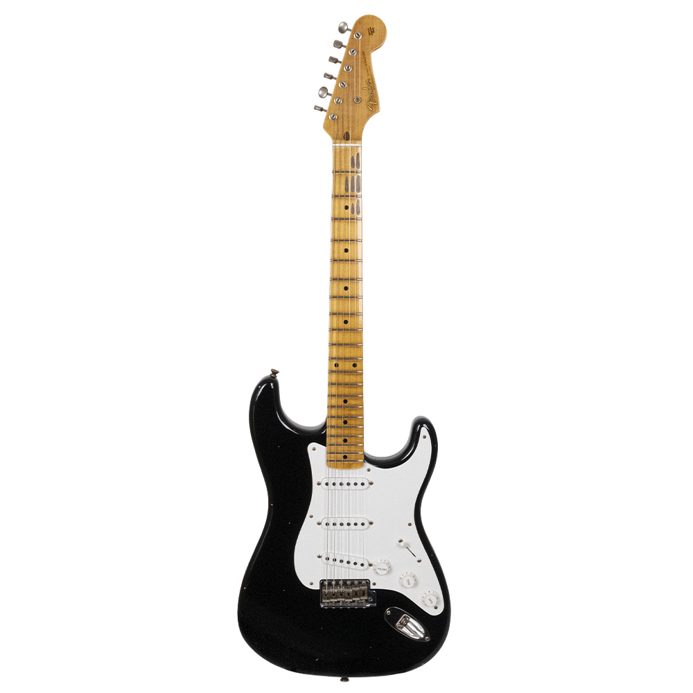 Fender Custom Shop 1955 Stratocaster Journeyman Relic Akçaağaç Klavye Black Elektro Gitar