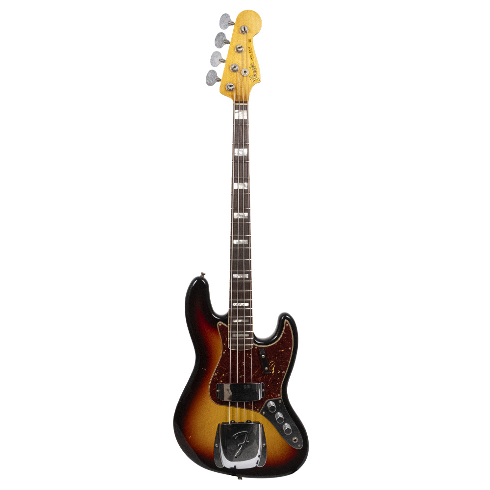 Fender Custom Shop Limited Edition Custom Jazz Bass Journeyman Relic Gülağacı Klavye Bleached 3 Ton Sunburst Bas Gitar