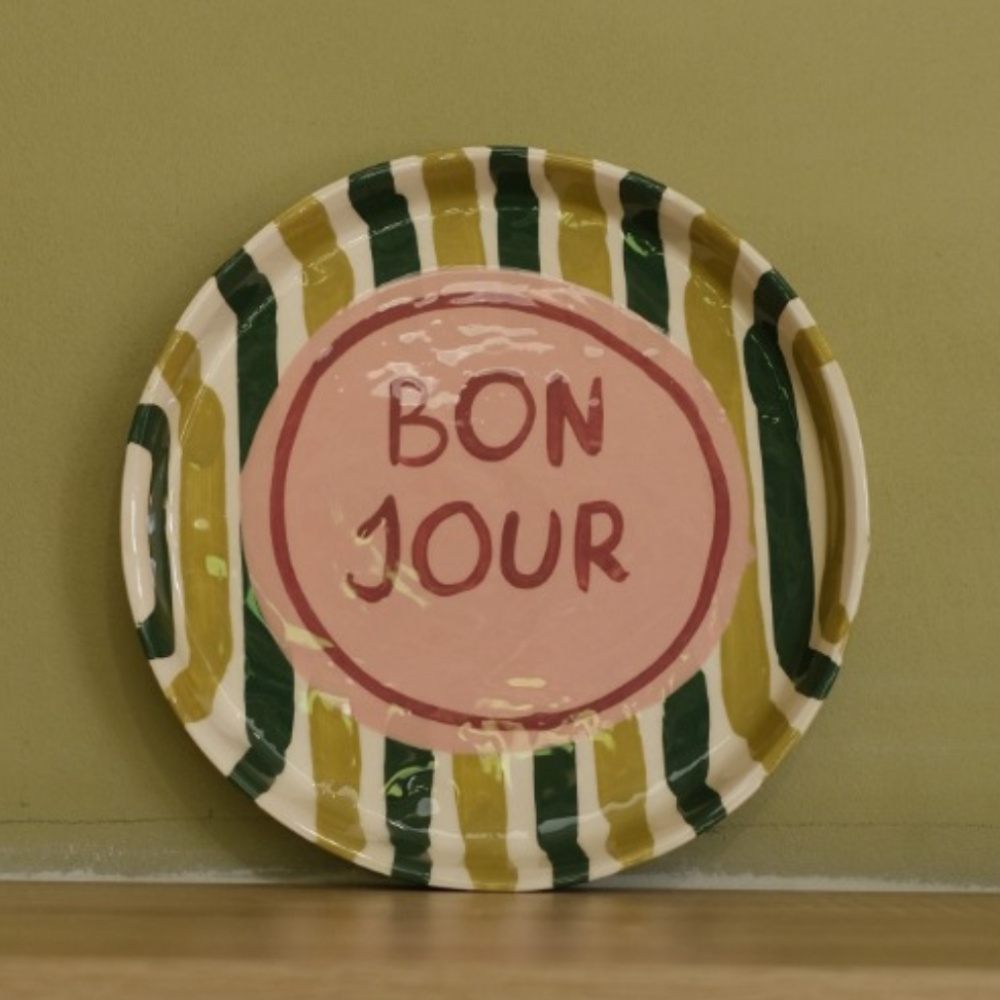 GRİ SERAMİK Yeşil Bon Jour Tabak