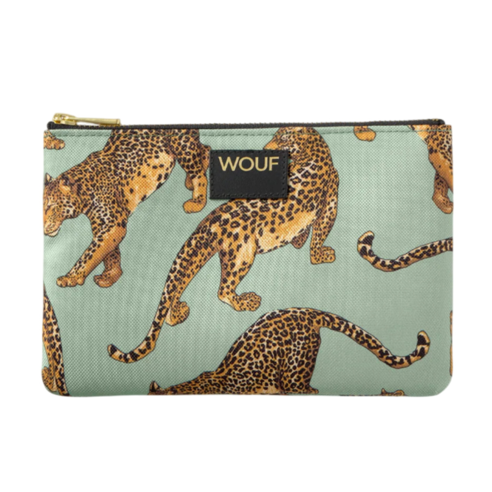 WOUF Emerald Leopard Pouch