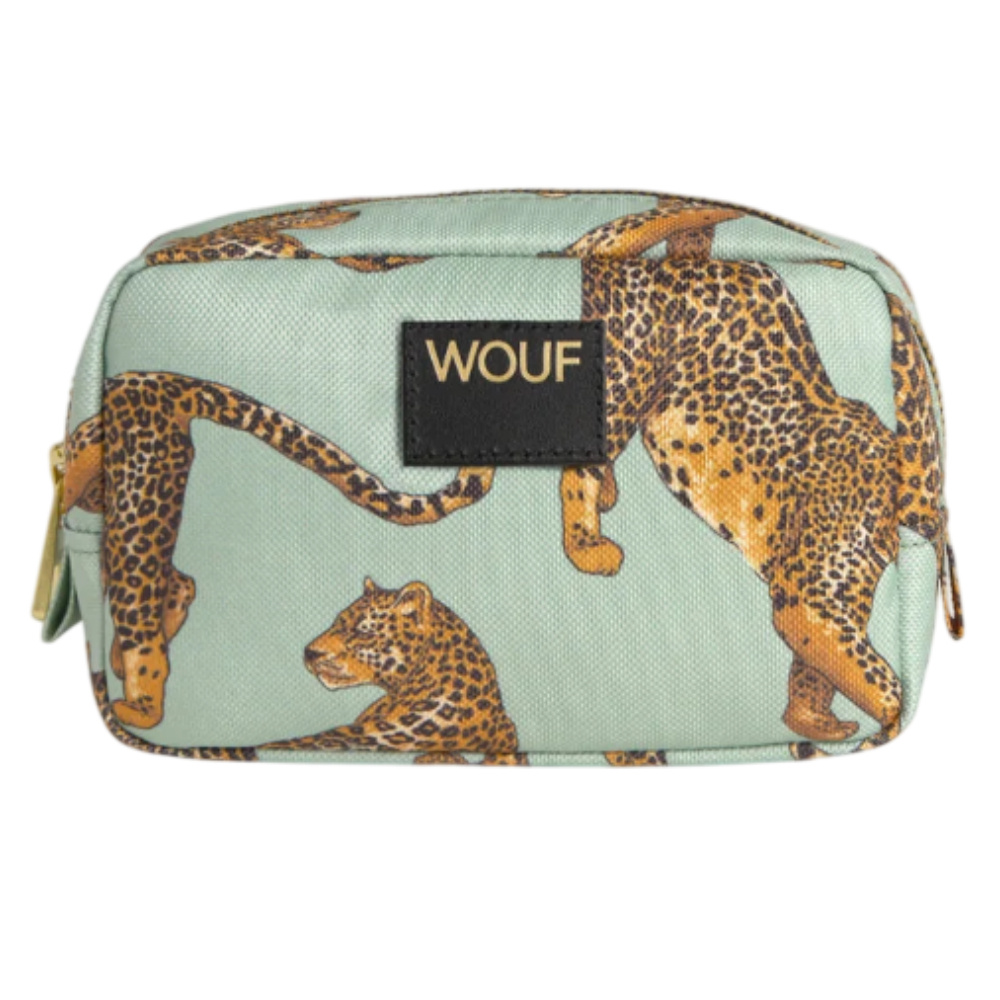 WOUF Emerald Leopard Make Up Bag