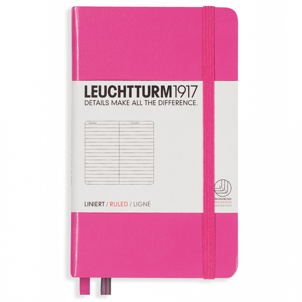 LEUCHTTURM Not Defteri Cep Boy (A6) Çizgili, Pembe