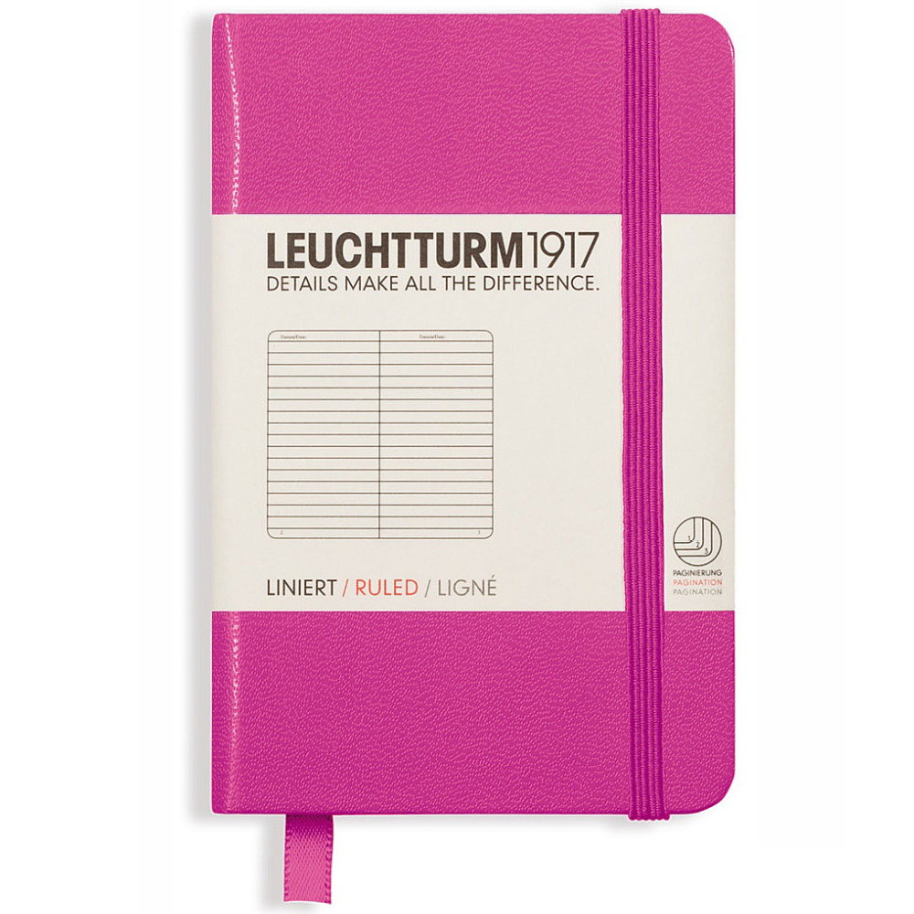 LEUCHTTURM Mini Boy (A7) Not Defteri, Çizgili, Pembe Kapak