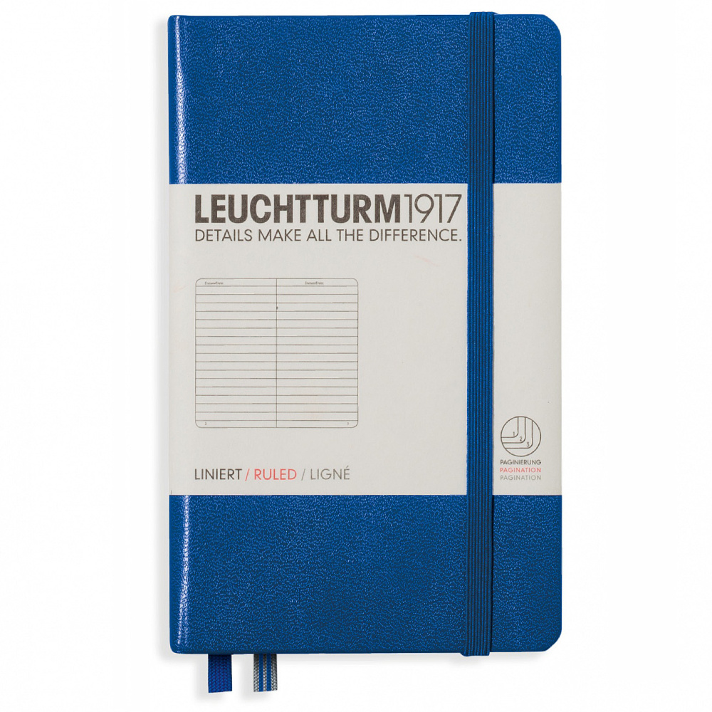 LEUCHTTURM Not Defteri Cep Boy (A6) Çizgili, Kraliyet Mavi