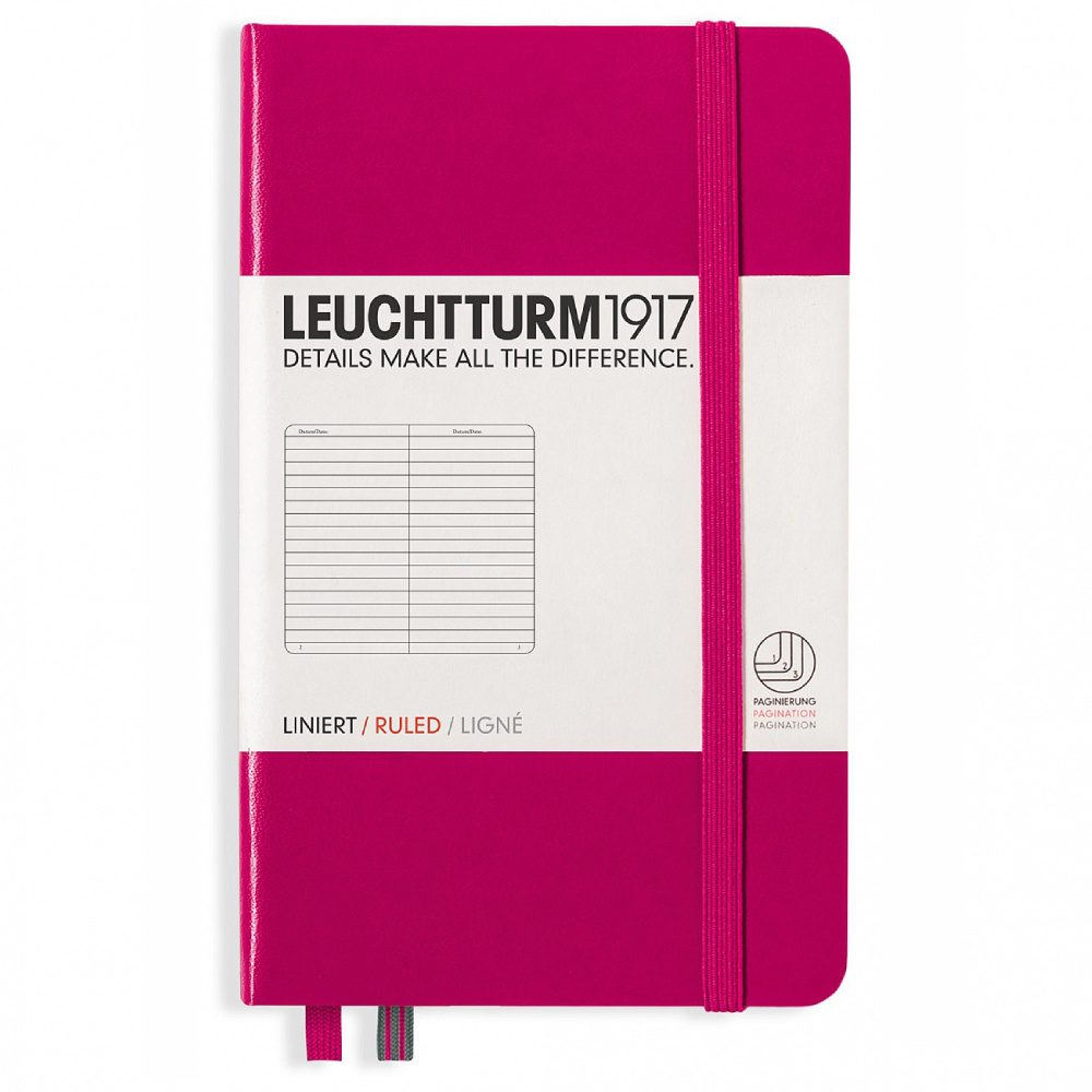 LEUCHTTURM Not Defteri Cep Boy (A6) Çizgili, Vişne
